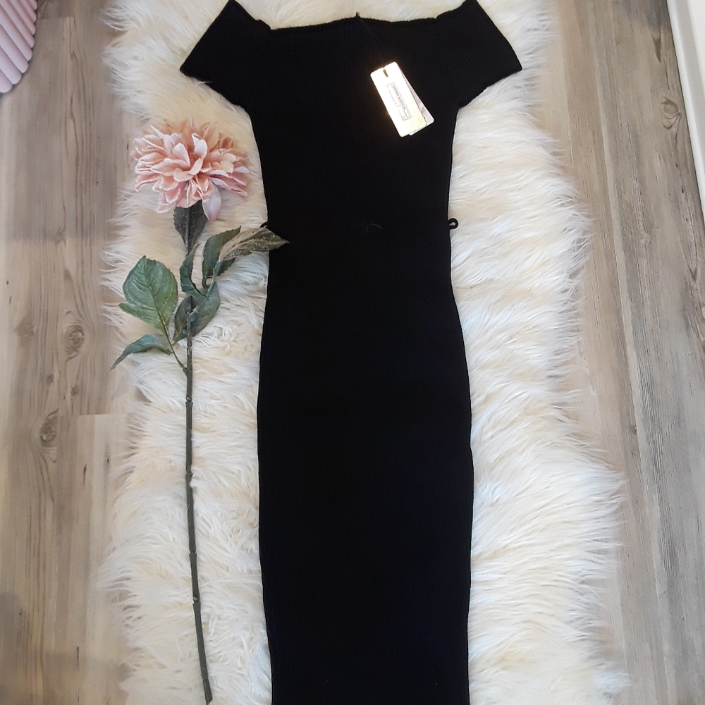 LIPSY LONDON Black Knit Sweater Dress NEW